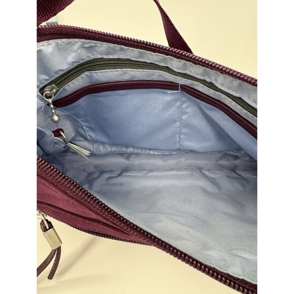 Baggallini Everyday Crossbody Bag Small Hobo Nylon Plum Purple Travel Purse - Picture 8 of 13